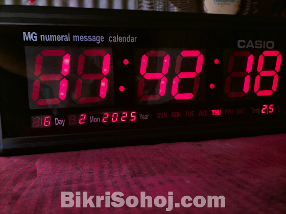 Casio digital led wall clock